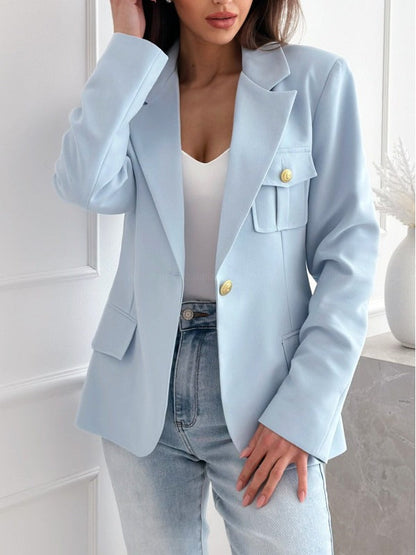 Damen Blazer – Taillierter Schnitt – Doppelreihig – Notch Revers – Langarm