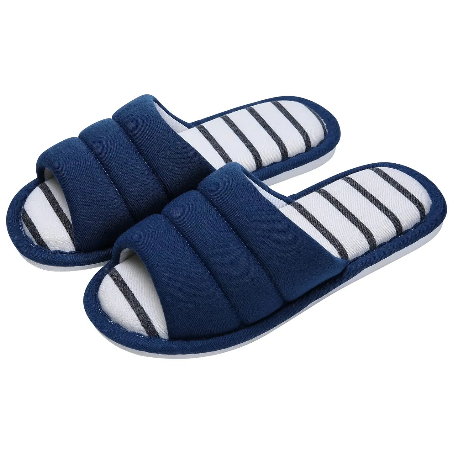 Damen Hausschuhe – Offene Zehen – Gepolsterter Riemen – Weiches Steppdesign