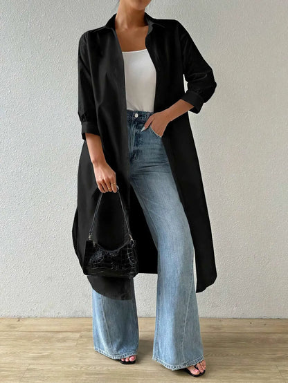 Damen Strickjacke – Longline Passform – Leichtes Strickmaterial – 3/4 Ärmel Offen