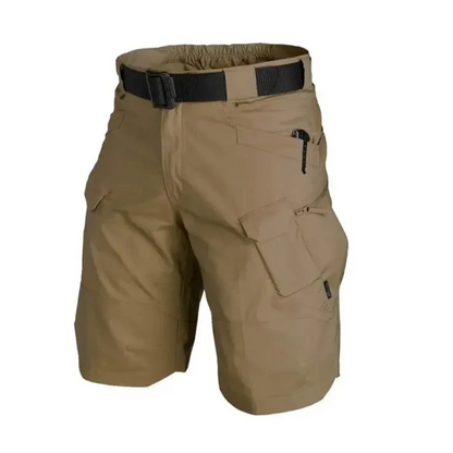 Herren Cargo-Shorts – Relaxed Fit – Atmungsaktive Mischung – 6 Reißverschlusstaschen – Integrierter Gürtel