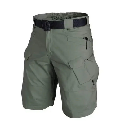 Herren Cargo-Shorts – Relaxed Fit – Atmungsaktive Mischung – 6 Reißverschlusstaschen – Integrierter Gürtel