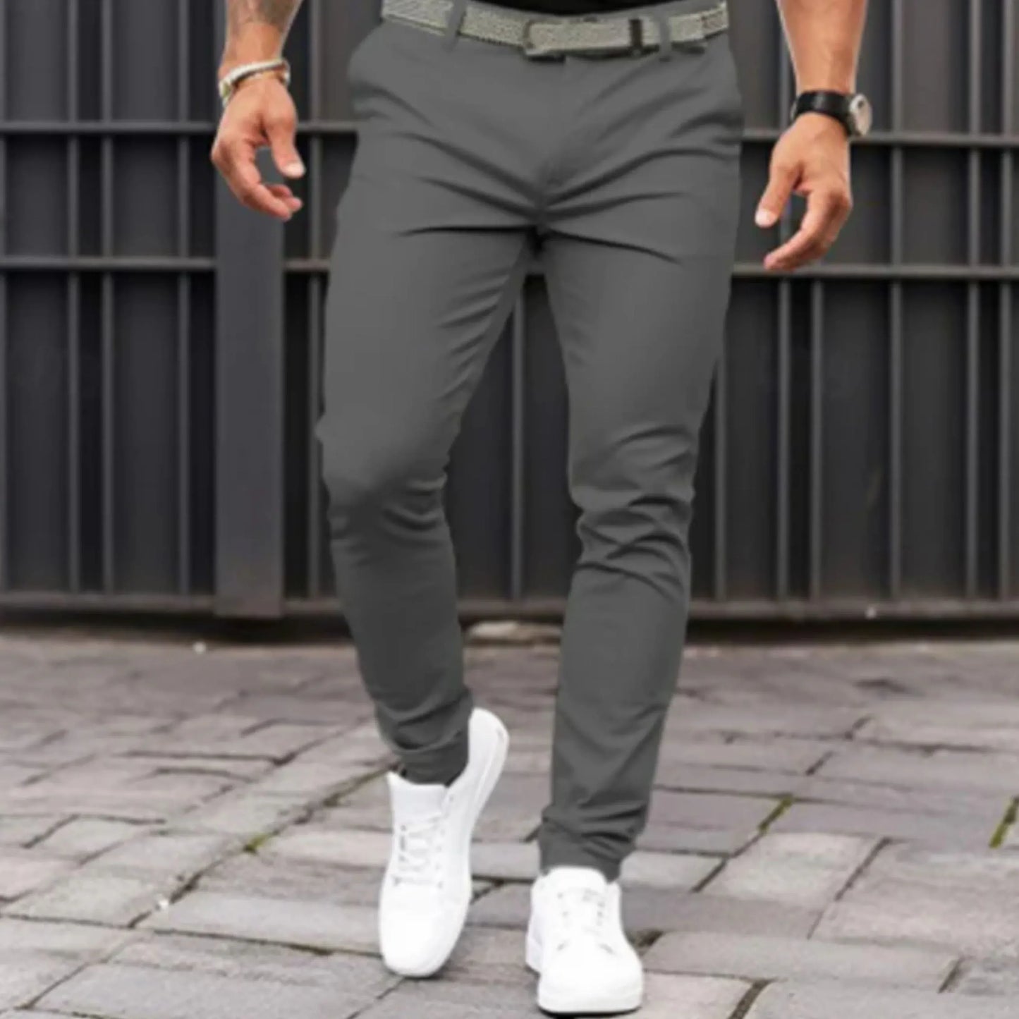 Herren Freizeithose – Slim Fit – Tapered Leg – Atmungsaktiv – Vollständig Lang