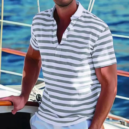 Herren Poloshirt – Cotton – Regular Fit – Gestreift – Retro Casual Stil