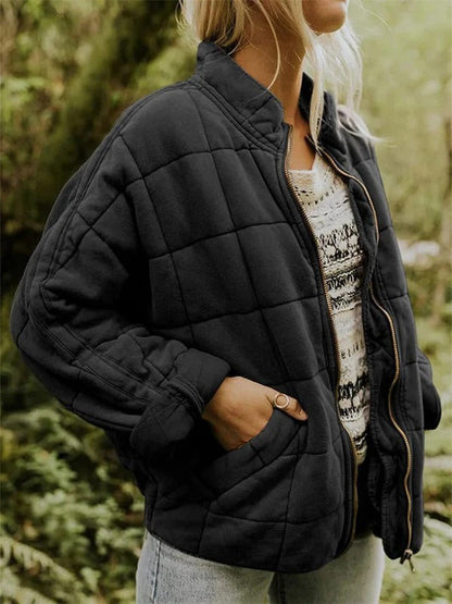 Damen Steppjacke – Lockerer Schnitt – Hoher Kragen – Leicht und Atmungsaktiv