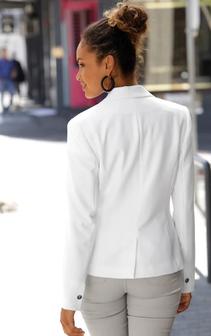 Damen Blazer – Tailliert Slim Fit – Ein-Knopf – Klassisches Revers – Langarm