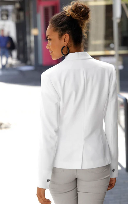 Damen Blazer – Tailliert Slim Fit – Ein-Knopf – Klassisches Revers – Langarm