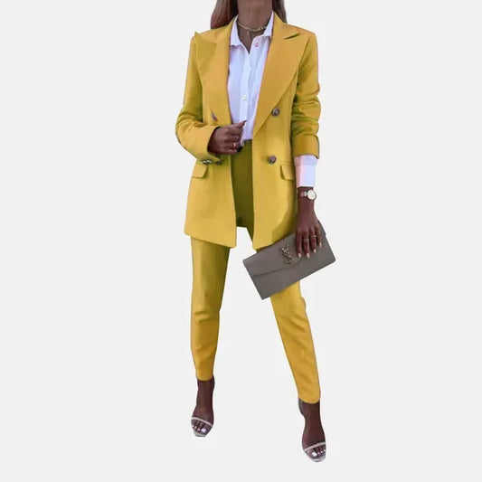 Damen Anzug Set – Tailored Fit – Longline Blazer – Slim Fit Hose – Wolle Mix