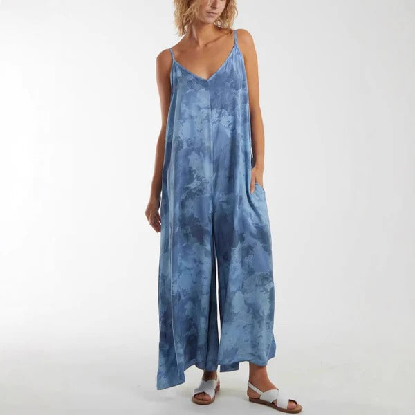 Damen Maxikleid – Lockerer Schnitt – Verstellbare Träger – Atmungsaktiver Stoff
