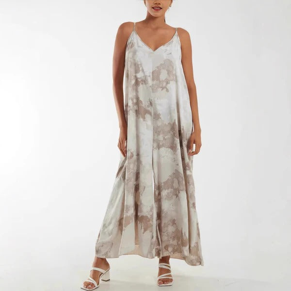 Damen Maxikleid – Lockerer Schnitt – Verstellbare Träger – Atmungsaktiver Stoff