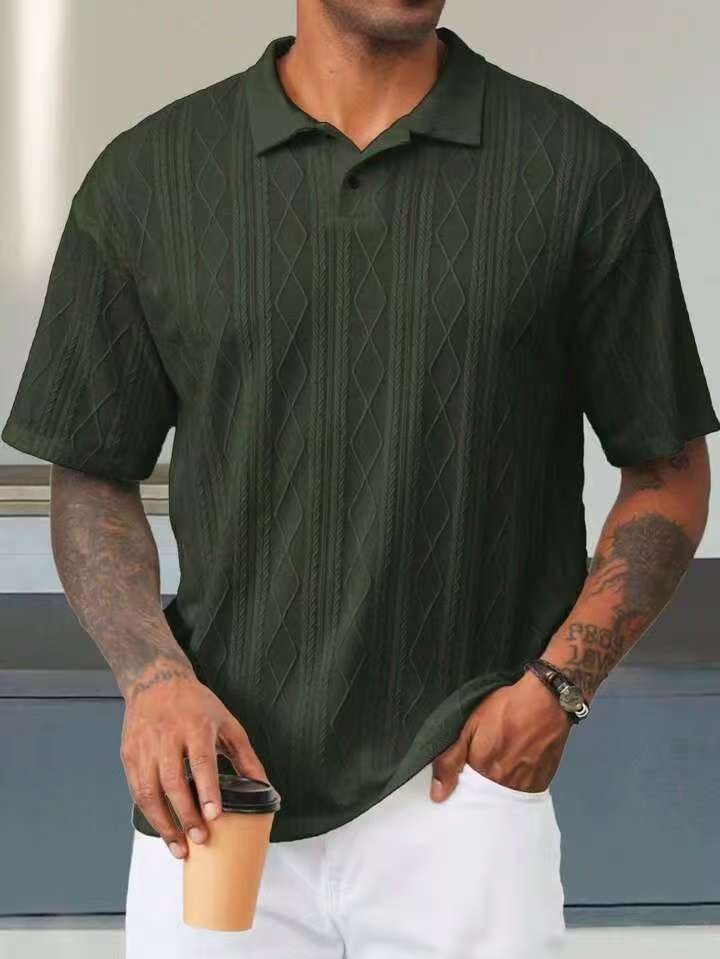 Herren Poloshirt – Relaxed Fit – Baumwollgriff – Strukturstrick – Kurzarm Casual