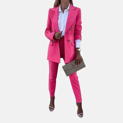 Damen Anzug Set – Tailored Fit – Longline Blazer – Slim Fit Hose – Wolle Mix