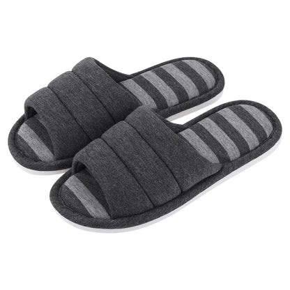 Damen Hausschuhe – Offene Zehen – Gepolsterter Riemen – Weiches Steppdesign