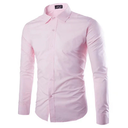 Herren Businesshemd – Slim Fit – Bügelfrei – Atmungsaktive Mischung – Langarm