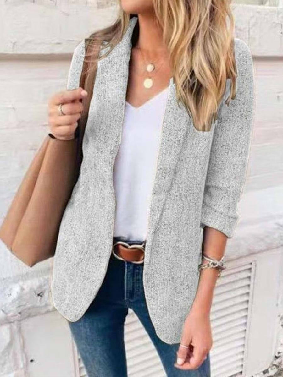 Damen Blazer – Taillierter Schnitt – Offene Front – Strukturierter Look – Langarm