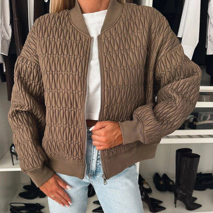 Damen Steppjacke – Oversized Passform – Kurzschnitt – Reißverschluss – Freizeitlook