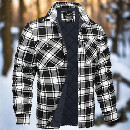Herren Shirtjacke – Relaxed Fit – Weiches Flanell – Gesteppt – Druckknopfverschluss