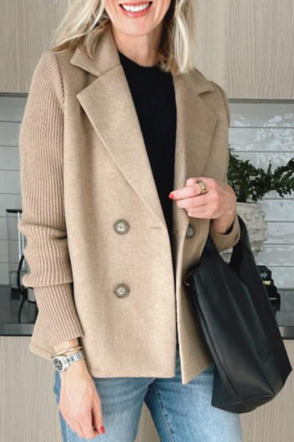 Damen Blazer – Taillierter Schnitt – Doppelreiher – Weiches Finish – Rippärmel