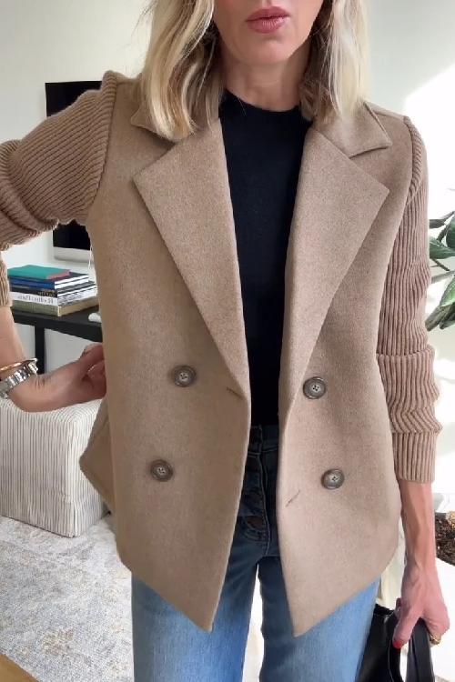 Damen Blazer – Taillierter Schnitt – Doppelreiher – Weiches Finish – Rippärmel