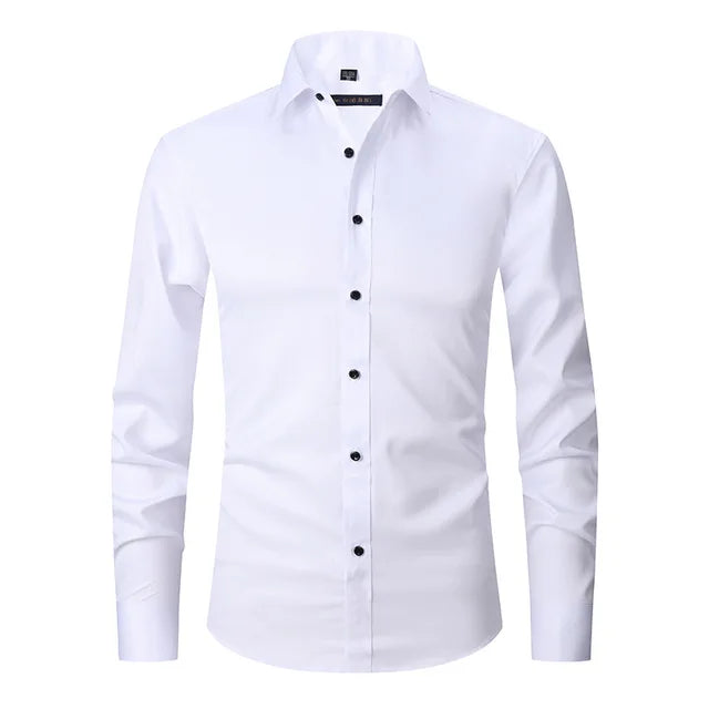 Herren Businesshemd – Slim Fit – Stretchkomfort – Bügelleicht – Kentkragen