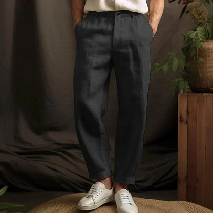 Herren Leinenhose – Relaxed Fit – Gerade Bein – Atmungsaktiv für Freizeit