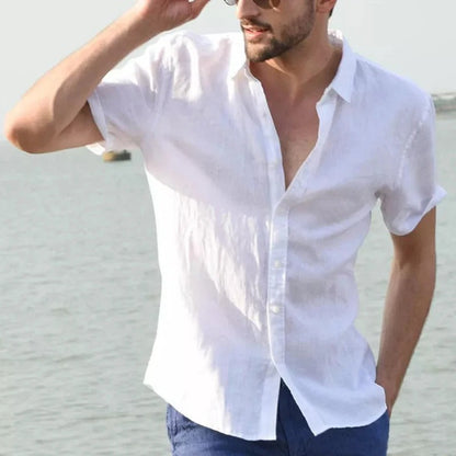 Herren Kurzarmhemd – Relaxed Fit – Knopfleiste – Luftige Naturfasern