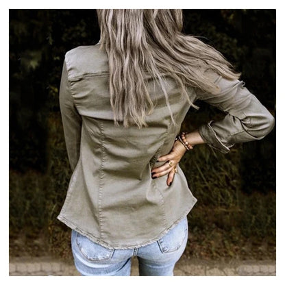 Damen Jeansjacke – Regular Fit – Knopfleiste – Brusttaschen – Atmungsaktives Gewebe