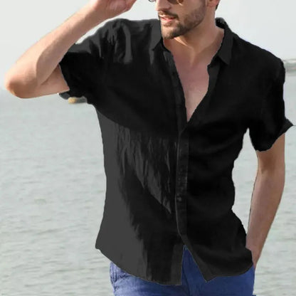 Herren Kurzarmhemd – Relaxed Fit – Knopfleiste – Luftige Naturfasern