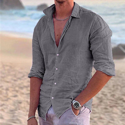 Herren Freizeithemd – Relaxed Fit – Lange Ärmel – Natürliche Fasern – Atmungsaktiv