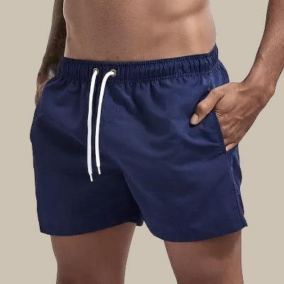 Herren Badeshorts – Relaxed Fit – Schnell Trocknend – Mid-Thigh – Kordelzug Bund