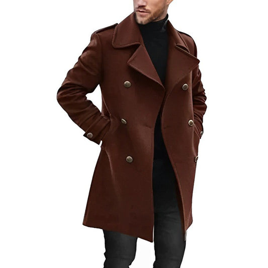 Herren Mantel – Mittellang – Tailored Fit – Doppelreiher – Klassischer Schnitt