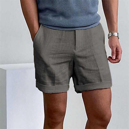 Herren Freizeitshorts – Lockerer Schnitt – Atmungsaktive Naturfasern – Cuffed Saum