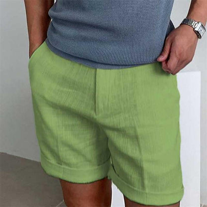 Herren Freizeitshorts – Lockerer Schnitt – Atmungsaktive Naturfasern – Cuffed Saum