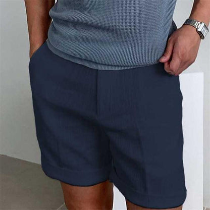 Herren Freizeitshorts – Lockerer Schnitt – Atmungsaktive Naturfasern – Cuffed Saum