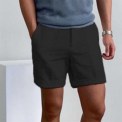 Herren Freizeitshorts – Lockerer Schnitt – Atmungsaktive Naturfasern – Cuffed Saum