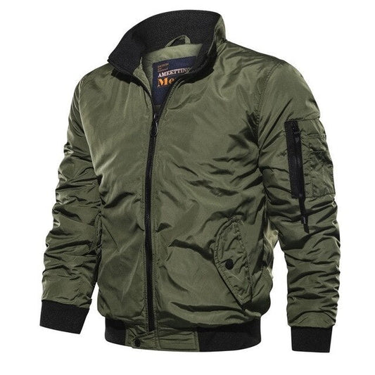 Herren Bomberjacke – Winddichtes Material – Relaxed Fit – Reißverschluss & Taschen