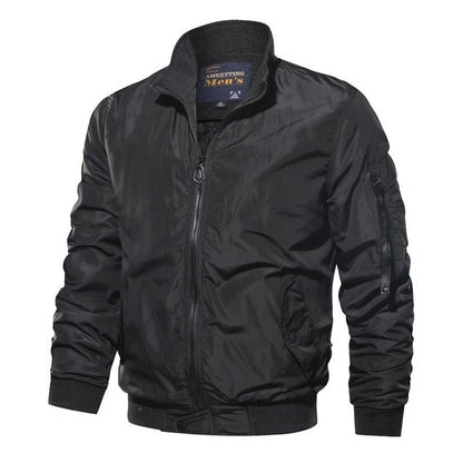 Herren Bomberjacke – Winddichtes Material – Relaxed Fit – Reißverschluss & Taschen
