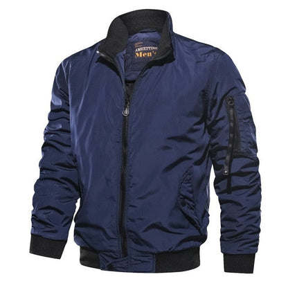 Herren Bomberjacke – Winddichtes Material – Relaxed Fit – Reißverschluss & Taschen