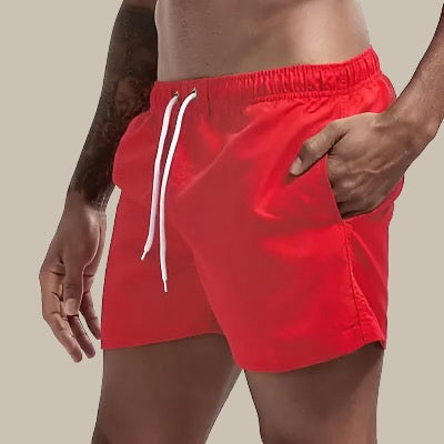 Herren Badeshorts – Relaxed Fit – Schnell Trocknend – Mid-Thigh – Kordelzug Bund
