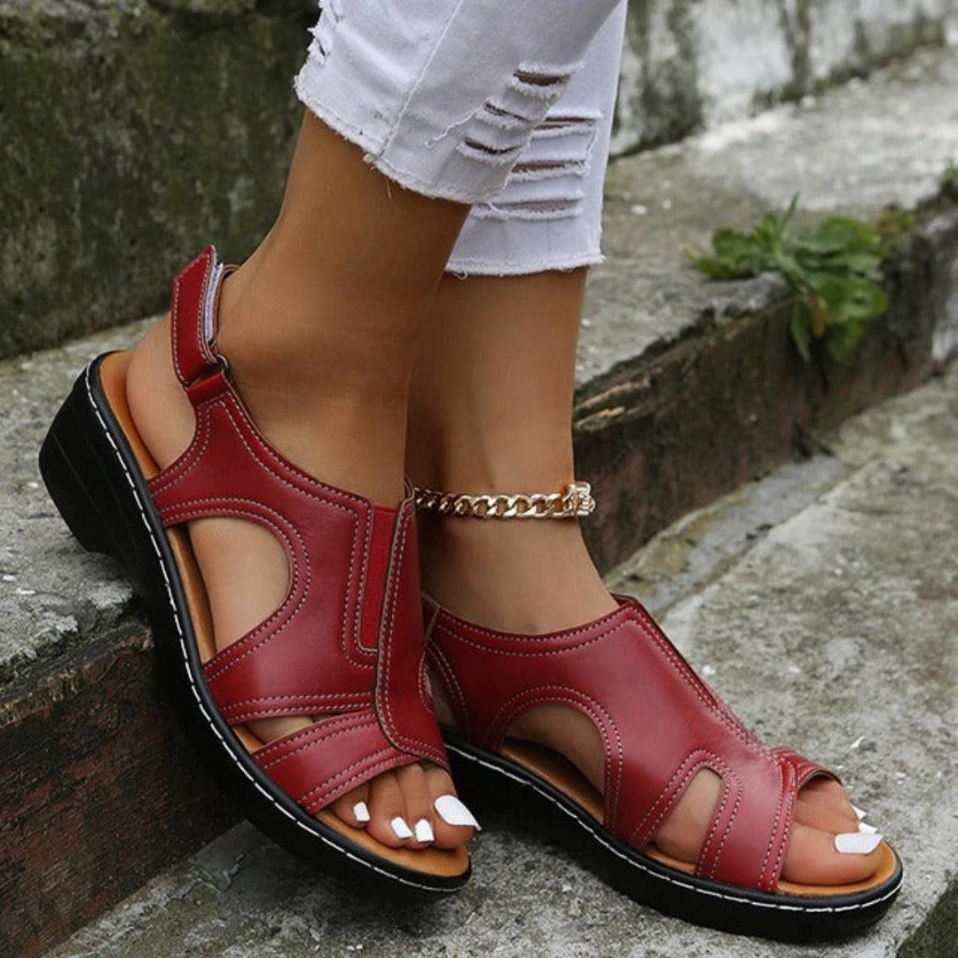 Damen Sandalen – Orthopädisch – Mit Fußgewölbestütze – Verstellbarer Knöchelriemen