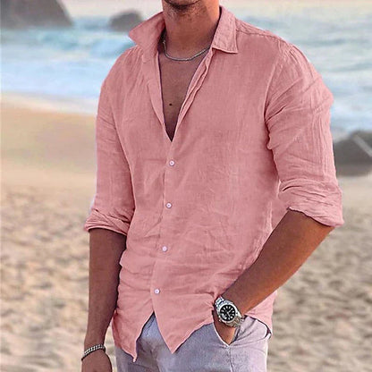 Herren Freizeithemd – Relaxed Fit – Lange Ärmel – Natürliche Fasern – Atmungsaktiv