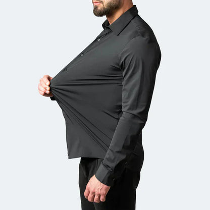 Herren Businesshemd – Slim Fit – Stretch – Bügelfrei – Atmungsaktiver Stoff