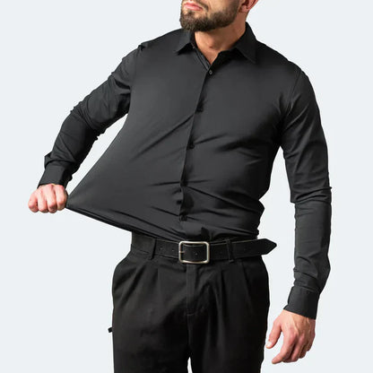 Herren Businesshemd – Slim Fit – Stretch – Bügelfrei – Atmungsaktiver Stoff