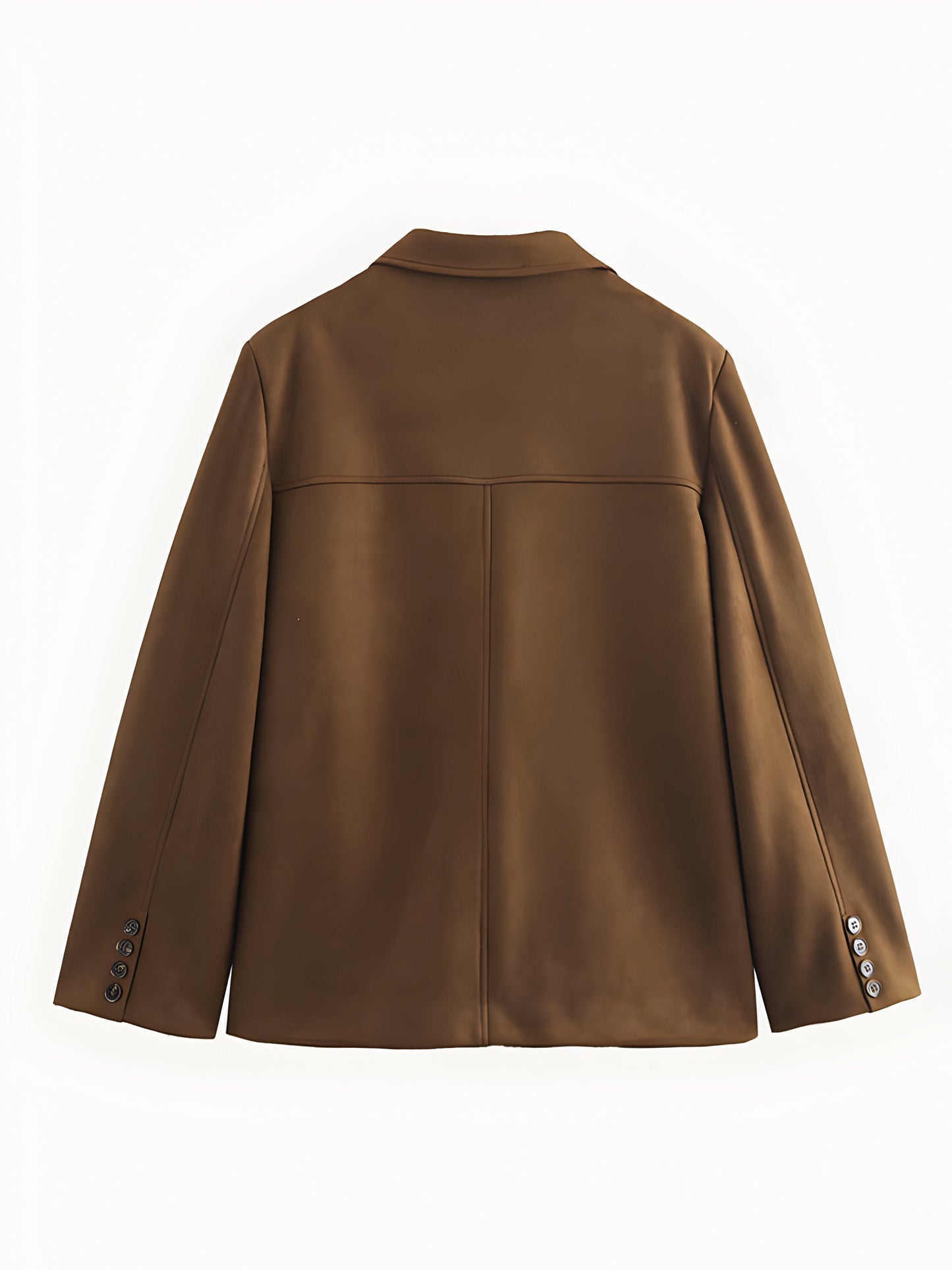 Damen Jacke – Taillierter Schnitt – Luxusstoff – Einreiher mit Revers – Hüftlang