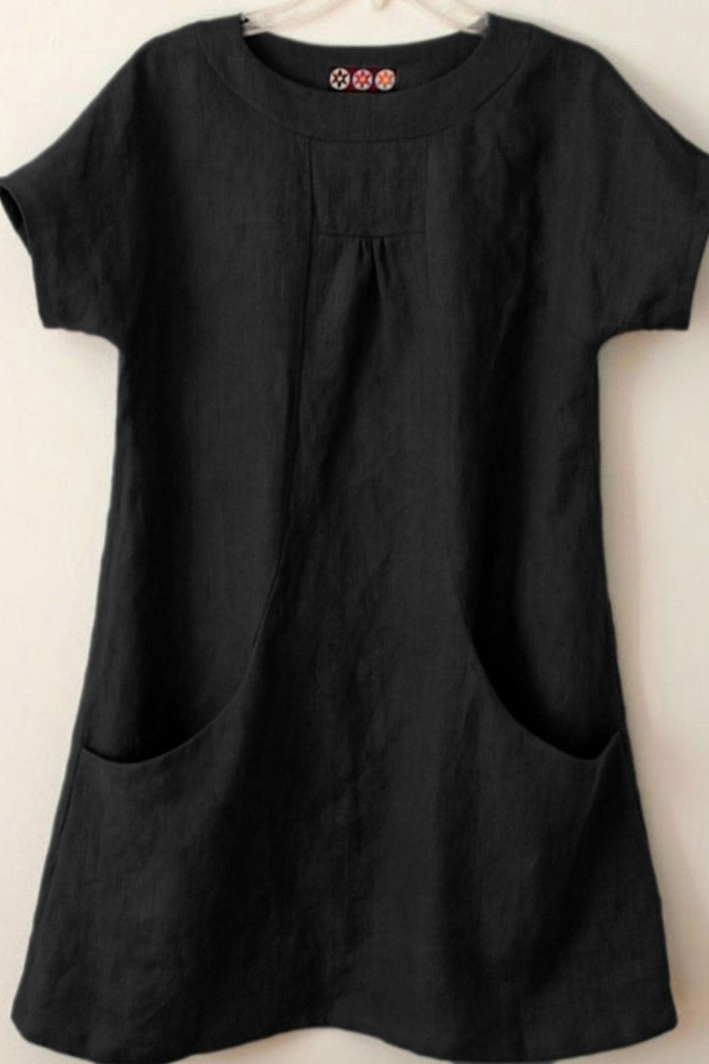 Damen Bluse – Lockerer Schnitt – Kurzarm – Natürliche Fasern – Praktische Taschen