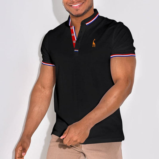 Herren Poloshirt – Slim Fit – Atmungsaktive Mischung – Stickdetail – Kurze Ärmel