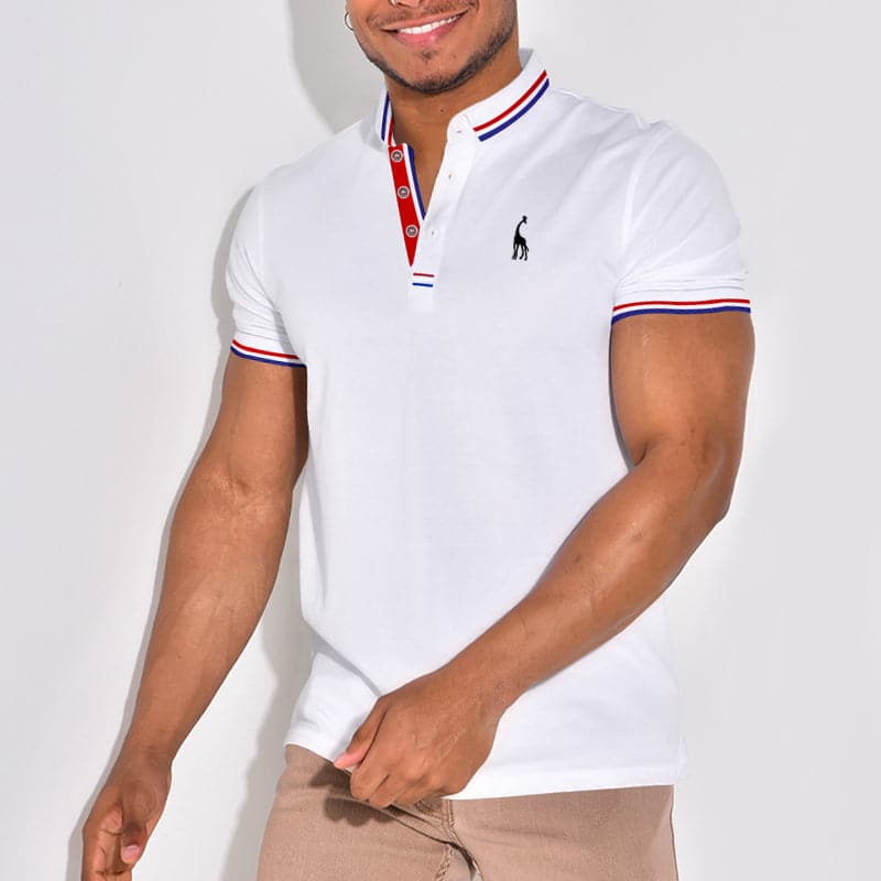 Herren Poloshirt – Slim Fit – Atmungsaktive Mischung – Stickdetail – Kurze Ärmel