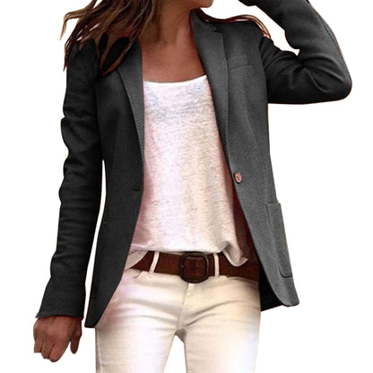 Damen Blazer – Slim Fit – Luxusstoff – Taillierte Passform – Ein-Knopf Design