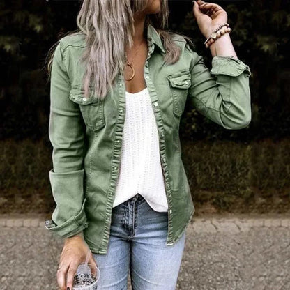 Damen Jeansjacke – Regular Fit – Knopfleiste – Brusttaschen – Atmungsaktives Gewebe