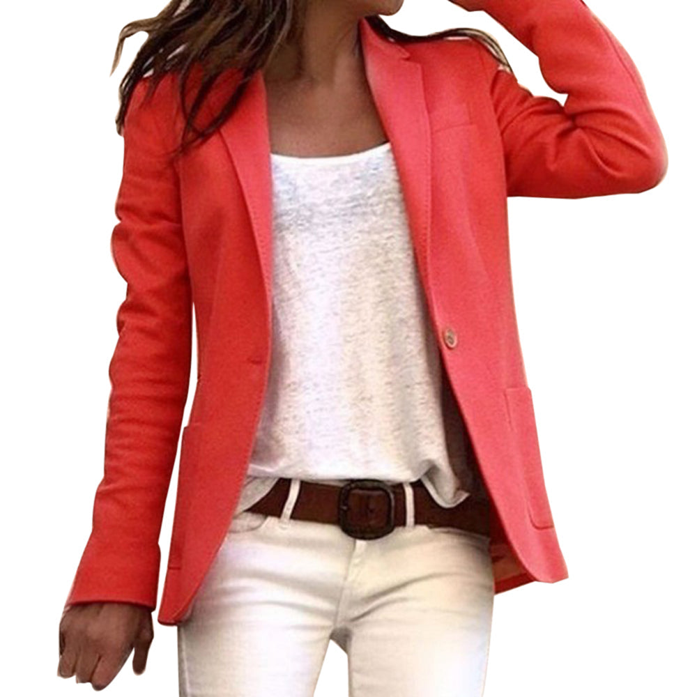 Damen Blazer – Slim Fit – Luxusstoff – Taillierte Passform – Ein-Knopf Design