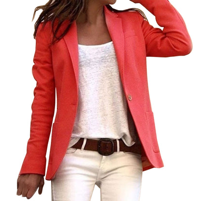 Damen Blazer – Slim Fit – Luxusstoff – Taillierte Passform – Ein-Knopf Design
